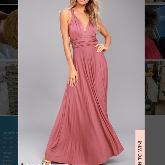 Lulus Trick of the Trade dress Mauve- convertible - Picture 1 of 7